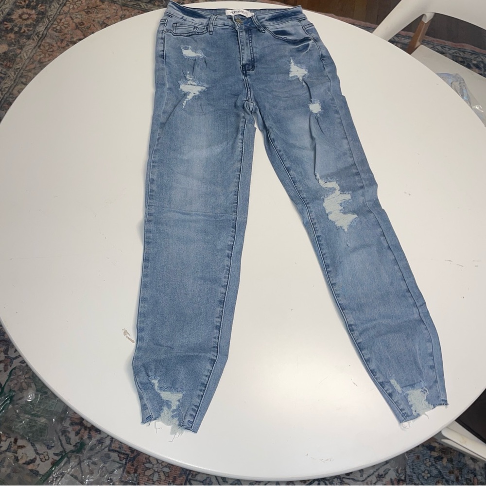 New Vipones Distressed Light Blue Women's Jeans 4
